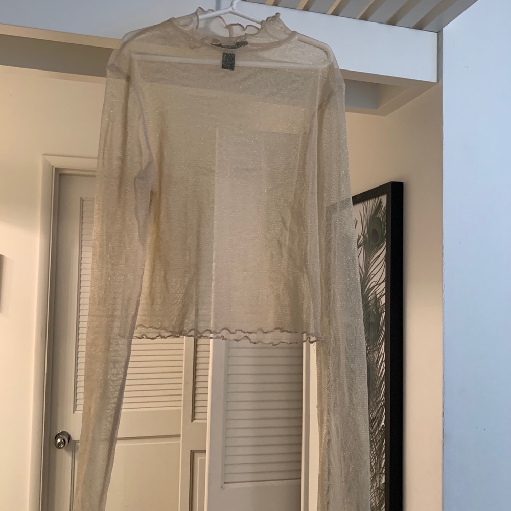 Forever 21 gold sheer crop top